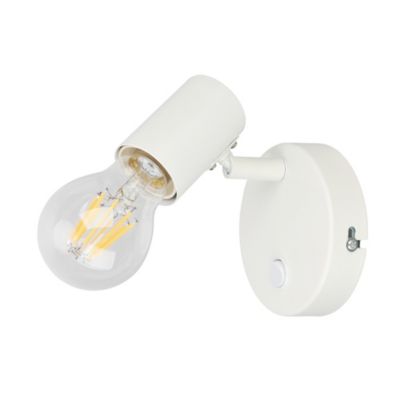 Patère spot E27 8.6W GoodHome Ghlin blanc mat L.10 x L.13 x H.13 cm