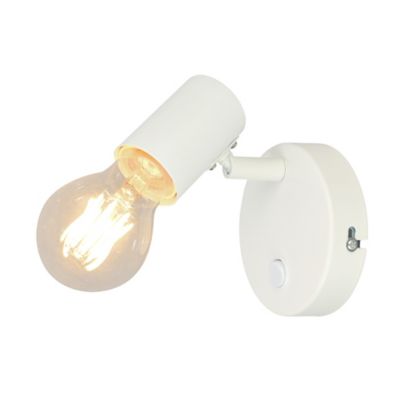 Patère spot E27 8.6W GoodHome Ghlin blanc mat L.10 x L.13 x H.13 cm