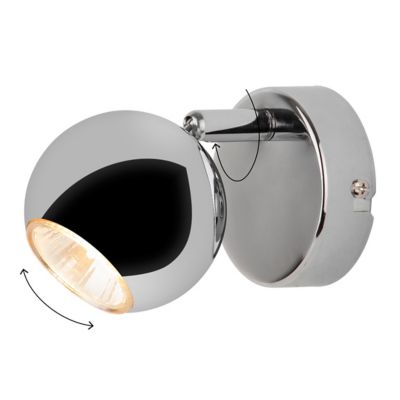 Patère spot GU10 7W GoodHome Roccheta chrome H.12 x Ø8 cm