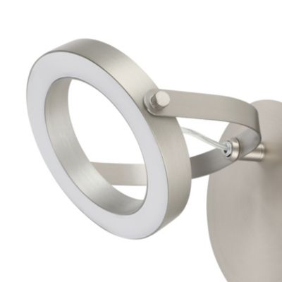 Patère spot LED intégrée 400 lm 6 W blanc chaud GoodHome Taphao nickel satiné L.18 x L.13,5 x H.14 cm