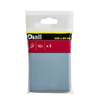 Patin auto-adhésifs Diall 100 x 80 mm x 2, blanc + gris/bleu
