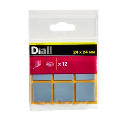 Patin auto-adhésifs Diall 24 x 24 mm x 12, noir + gris/bleu