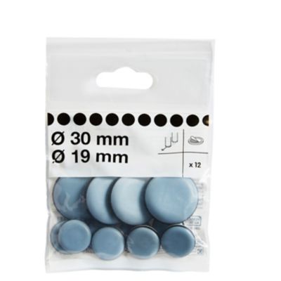 Patin auto-adhésifs Diall 30/19 mm x 12, blanc + gris/bleu
