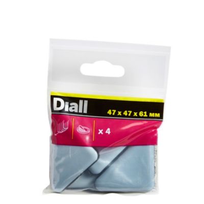 Patin auto-adhésifs Diall 45 x 45 mm x 4, blanc + gris/bleu