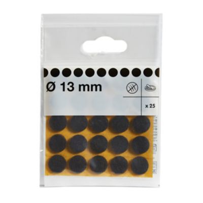 Patin en feutre auto-adhésifs Diall 13 mm x 25, marron