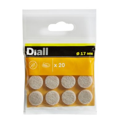 Patin en feutre auto-adhésifs Diall 17 mm x 20, beige