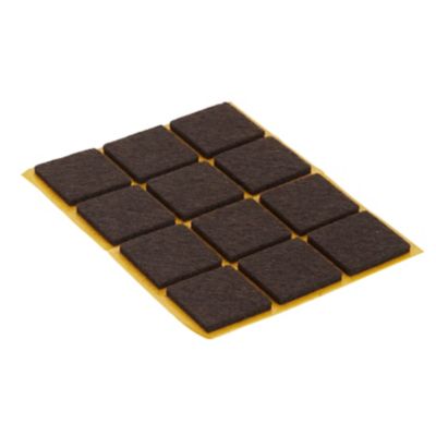 Patin en feutre auto-adhésifs Diall 24 x 24 mm x 12, marron