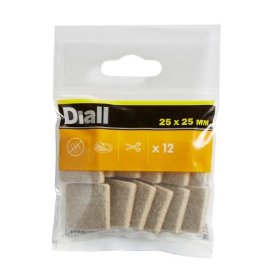 Patin en feutre auto-adhésifs Diall 25 x 25 mm x 12, beige