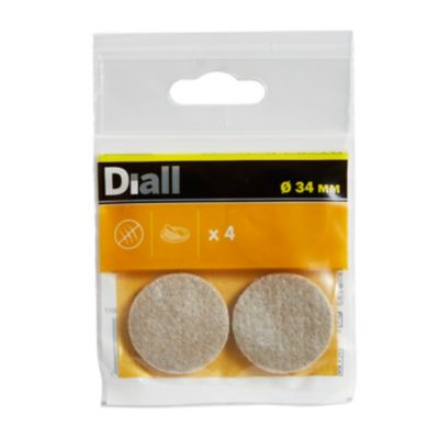 Patin en feutre auto-adhésifs Diall 34 mm x 4, beige