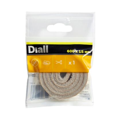 Patin en feutre auto-adhésifs Diall 600 x 15 mm x 1, beige