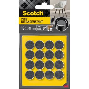 Patin en feutre laine adhésif rond gris Scotch ø17 mm, lot de 16