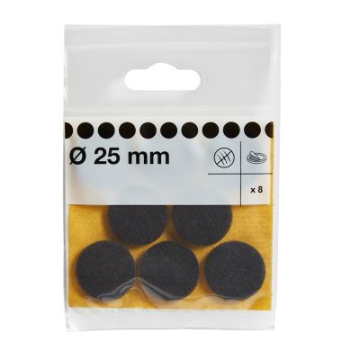 Patin en feutre marron Diall ø 25 mm, 8 pièces