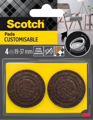 Patin rond marron Scotch ø37 mm, lot de 4