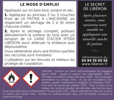 Patine à l'ancienne brillant incolore Libéron 500ml