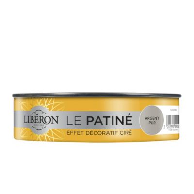 Patine boiseries Libéron effet métallisé argent pur 0,15L