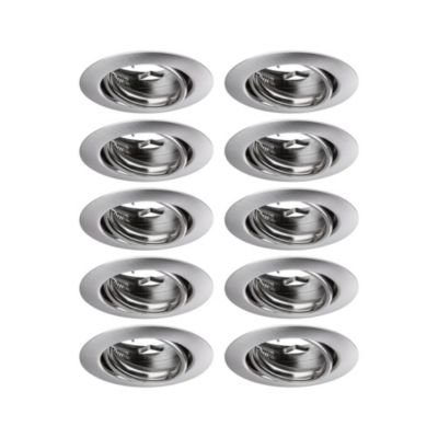 Paulmann 93399 Set de 10 spots encastrables LED GU10 fer brossé orientables