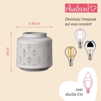 Paulmann Pauleen Lampe à poser Pretty Sunkiss E14 max. 20W Blanc dépoli