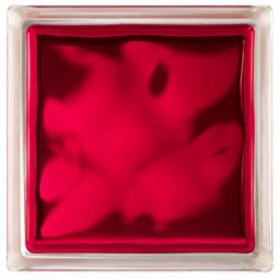Pavé de verre Brilly Nuage rouge 19 x 19 cm, ép.80 mm