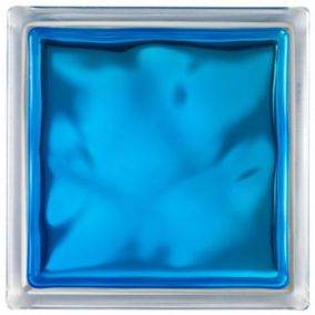 Pavé de verre Brilly Nuage bleu 19 x 19 cm, ép.80 mm