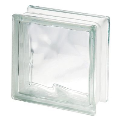 Pavé de verre Nuage incolore 19 x 19 cm, ép.80 mm