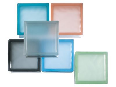 Pavé de verre Nuage sahara 19 x 19 cm, ép.80 mm