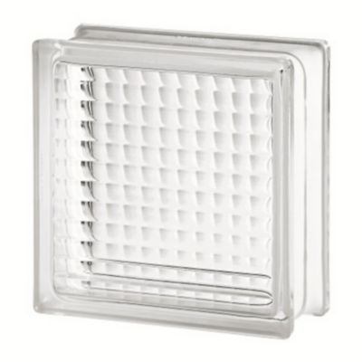 Pavé de verre quadrillé 19 x 19 cm, ép.80 mm