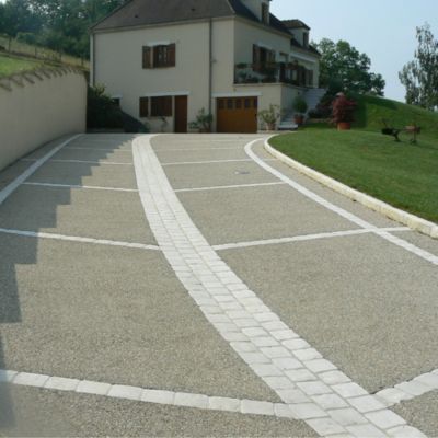Pavé en pierre reconstituée carrossable 16x16x6cm Ton pierre