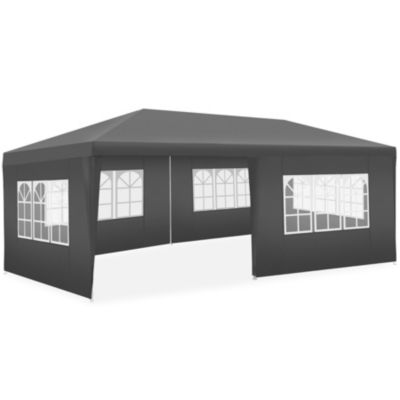Pavillon 6 x 3 m avec système d'emboîtement gris