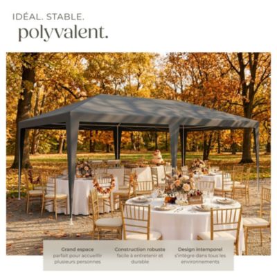 Pavillon 6 x 3 m avec système d'emboîtement gris