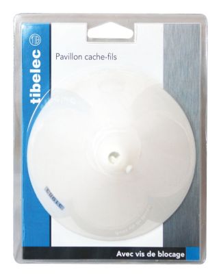 Pavillon cache-fils conique plastique blanc Ø12,5 x H.8,5 cm Tibelec