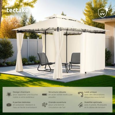 Pavillon de jardin 4 x 3 m crème