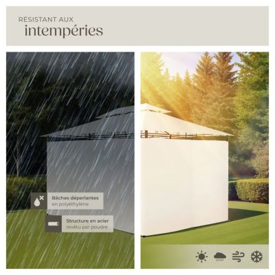 Pavillon de jardin 4 x 3 m crème