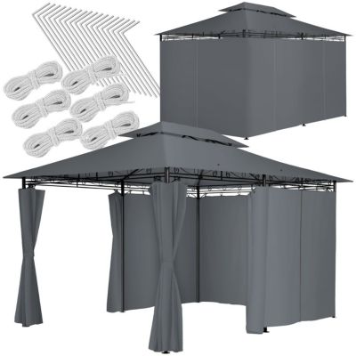 Pavillon de jardin 4 x 3 m gris anthracite