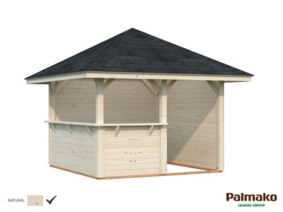 Pavillon de jardin Palmako Bianca "Set 103" bois naturel ép.28 mm surface totale 14,7m²