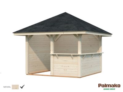 Pavillon de jardin Palmako Bianca "Set 103" bois naturel ép.28 mm surface totale 14,7m²