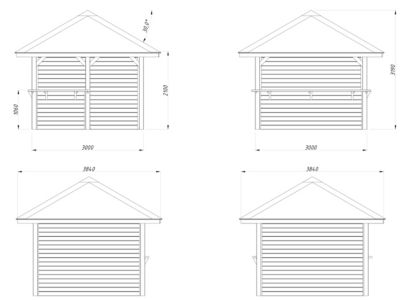 Pavillon de jardin Palmako Bianca "Set 103" bois naturel ép.28 mm surface totale 14,7m²