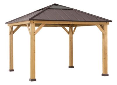 Pavillon de jardin Sunjoy Pirin Sunjoy, 34x34m dim ext (cas échéant incl débord de toit) naturel, 11,3m² superficie totale