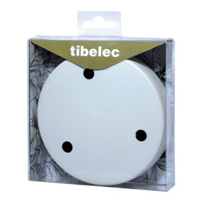 Pavillon de plafond métal 2 câbles Tibelec ø12 x H. 2,5cm blanc