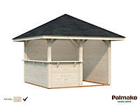 Pavillon en bois résineux européen Bianca Palmako 8,3m² H. 3,23m x l. 3,84m