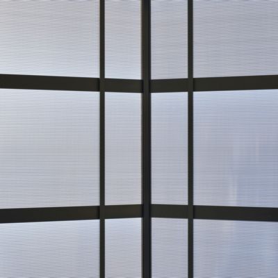 Pavillon jardin - abri barbecue - steakhouse 2 étagères - dim. 2,46 x 1,49 x 2,30 m - alu. métal noir toit polycarbonate
