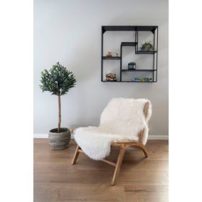 Peau d'agneau artificielle ivoire de 60x180 cm pour décoration et ameublement