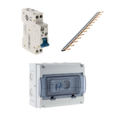 Peigne 13 modules + coffret + disjoncteur Zenitech