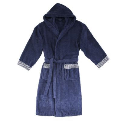 Peignoir adulte en coton éponge et broderie XXL