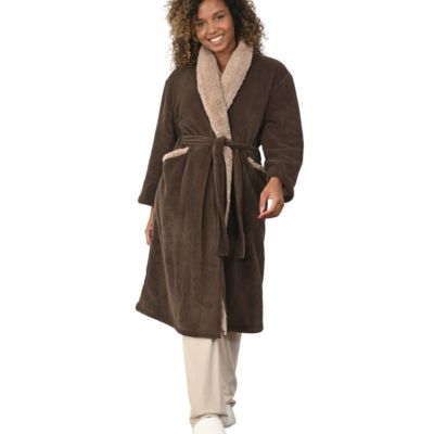 Peignoir polaire mixte côtelé ultra chaud Noisette XL NOTTING HILL