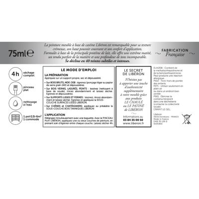 Peinture à base de caséine meubles Liberon argile mat 750ml