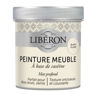 Peinture à base de caséine meubles Libéron blanc plume mat 500ml