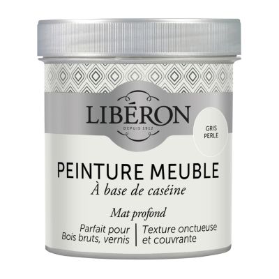 Peinture à base de caséine meubles Libéron gris perle mat 500ml
