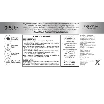 Peinture à base de caséine meubles Libéron layette mat 500ml