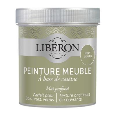 Peinture à base de caséine meubles Libéron vert de gris mat 500ml