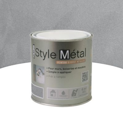 LM Metallika Peinture Acrylique, 500 Ml, Gris Argenté, Brillante, Effet Métallisé, Peinture Décorative, De Bricolage